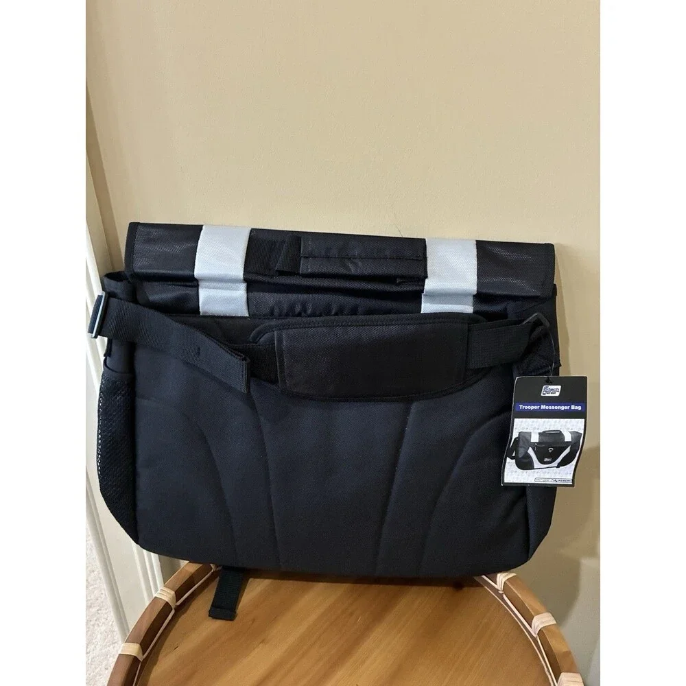 Tech Gear Trooper Messenger Bag BLACK GRAY NWT School/Work/College